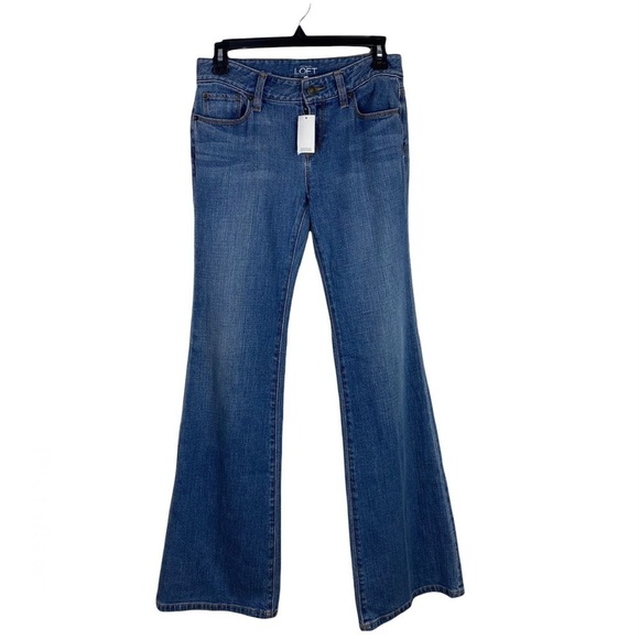 NWT Loft Jeans Modern Flare Ann Taylor Size 25l Long or Size 2 Medium Wash Blue - Picture 9 of 10